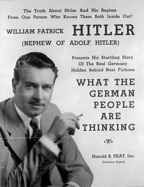Tuy nhiên, khi sang Đức, Patrick Hitler cũng không được chào đón. Cuối cùng, Patrick Hitler quay trở lại Anh. Khi đó, ông đứng trước lựa chọn quan trọng. Sau thời gian dài suy nghĩ, ông quyết định đến Mỹ sinh sống năm 1939 với công việc dự định là một nhà kinh doanh ôtô.