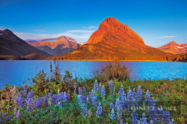 Điều thú vị hơn là màu đỏ rực rỡ của núi Grinnell tương phản lên mặt hồ Swiftcurrent tạo nên cảnh quan siêu thực, giống như lạc bước vào chốn thần tiên.