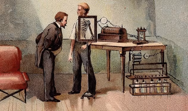 Vào ngày 8/11/1895, nhà vật lý người Đức Wilhelm Conrad Rontgen đã phát minh ra tia X. Khi lấy tia X soi lên nhiều loại vật liệu khác nhau, ông nhận thấy rằng với những vật liệu nhất định, tia X sẽ đi xuyên qua chúng.