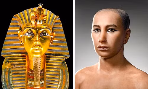 Do thi hài vua Tutankhamun được bảo quản khá nguyên vẹn nên các chuyên gia đã phục dựng gương mặt vị vua huyền thoại này. Theo đó, ông hoàng này có diện mạo như trong ảnh.