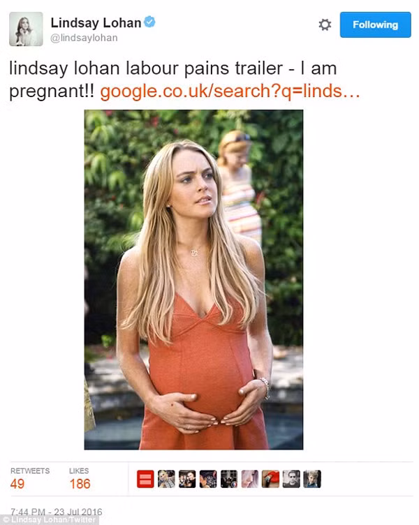 Lindsay up mo chuyen mang thai cao buoc hon phu lang nhang