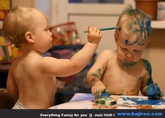 Tác phẩm body painting của bé.
