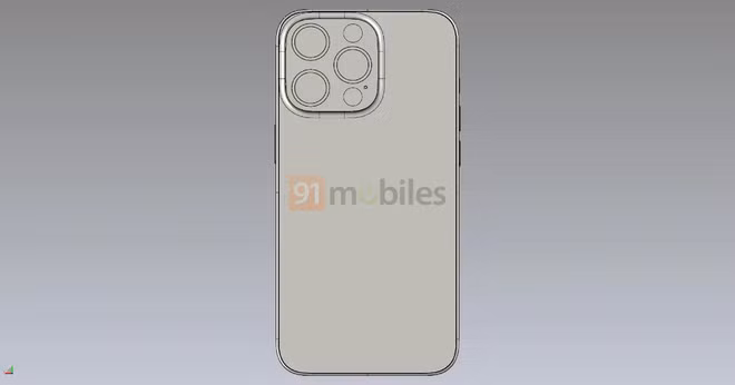 Thiết kế mặt lưng của iPhone 14 Pro có nhiều điểm giống với iPhone 13 Pro với mô-đun hình vuông lớn chứa hệ thống 3 camera "tổ ong", đèn flash LED, micro và cảm biến LiDAR.
