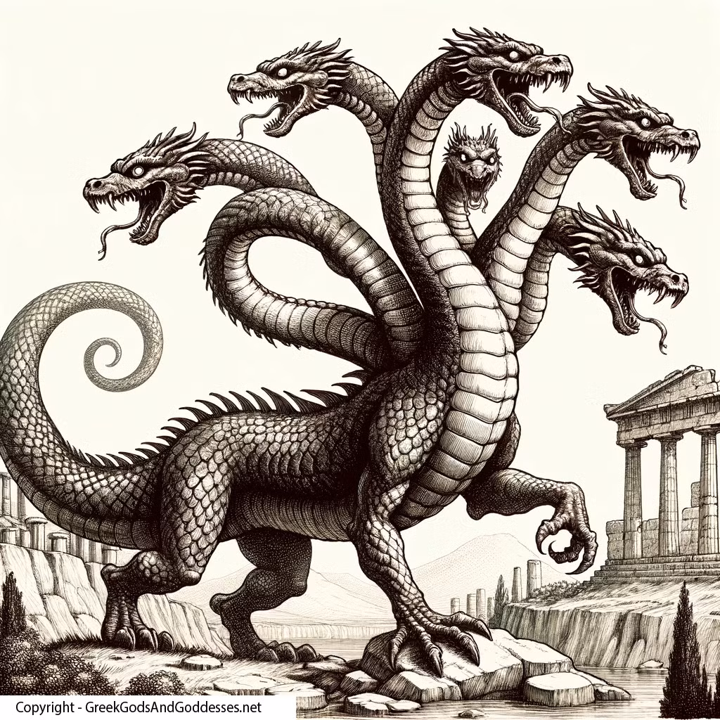 Quái vật Hydra được mô tả là sinh vật đáng sợ mang hình hài của một con rắn khổng lồ nhưng có nhiều đầu.