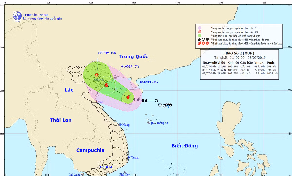 Bao Mun giat cap 11 dang huong thang Quang Ninh va Ninh Binh