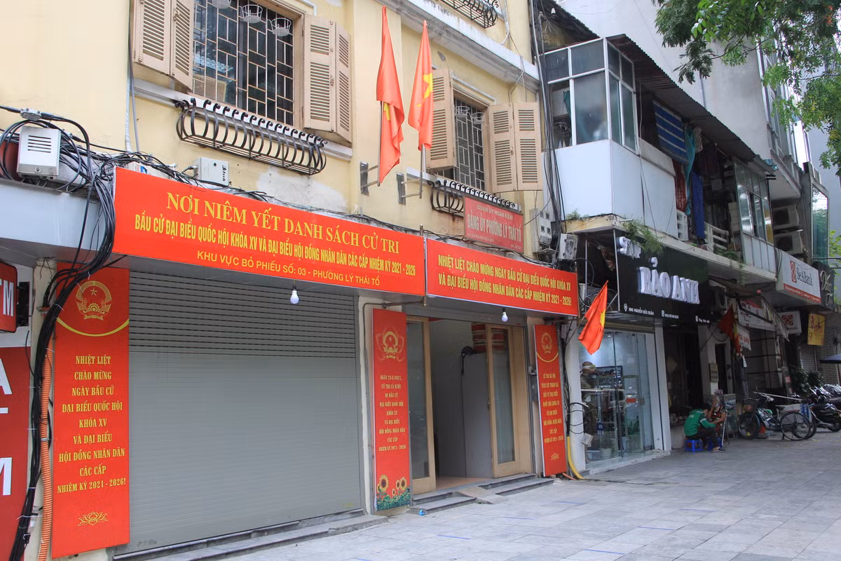 Khu vực bỏ phiếu số 3, phường Lý Thái Tổ, quận Hoàn Kiếm đã hoàn thiện công tác bầu cử.