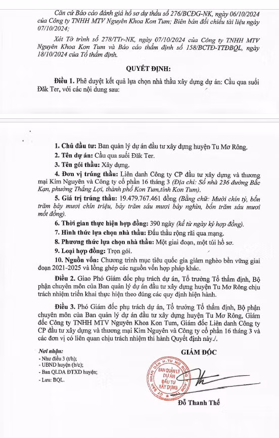 Diem danh nhung goi thau co ty le tiet kiem thap tai Ban QLDA Tu Mo Rong