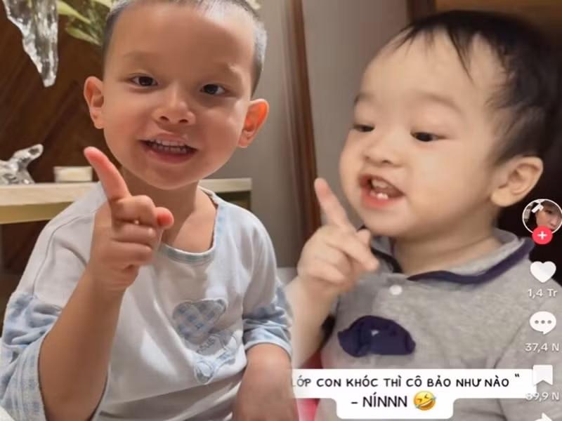 Biểu cảm của Leon rất giống với em bé đang hot trên mạng xã hội. Ảnh: Người Đưa Tin.