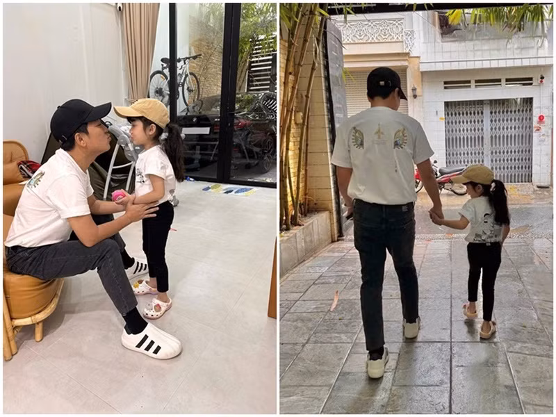 Ở nhà phố, Trường Giang dành nhiều thời gian chăm sóc, chơi đùa cùng các con cũng như nấu ăn cho vợ. Ảnh: FB Nhã Phương.