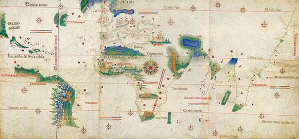 Một tấm bản đồ thú vị khác là King Jaime World Chart. Nó được làm vào năm 1502, chủ yếu miêu tả Châu Phi. Điểm ấn tượng của bản đồ là khu vực mô tả sa mạc Sahara ở Bắc Phi vốn rất khác biệt so với ngày nay. Thời đó Sahara là một vùng đất màu mỡ, với sông hồ rộng lớn kèm theo những thành quách cổ đại.