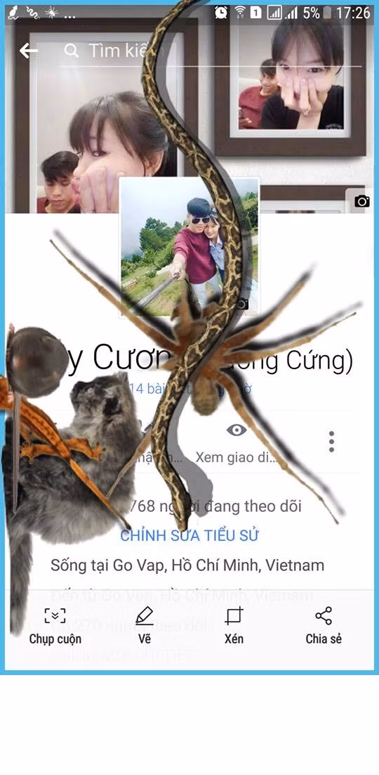 Bạn có thể cài đặt thời gian để duy trì cho trò đùa này xuất hiện bao lâu hoặc muốn dừng ngay, bạn có thể vào ứng dụng và tắt nó đi. Được biết, nhà sản xuất ứng dụng này còn cho ra mắt người dùng nhiều con vật khác như kiến, ếch, hay chuột. Ảnh sử dụng trong bài: Sưu tầm Facebook
