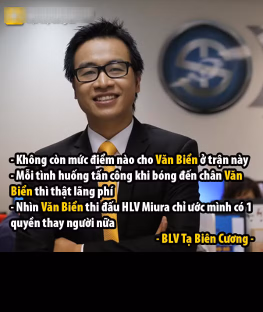 Những lời bình luận mà BLV Biên Cương dành cho cầu thủ Văn Biển của ĐTVN tại AFF Cup 2014.