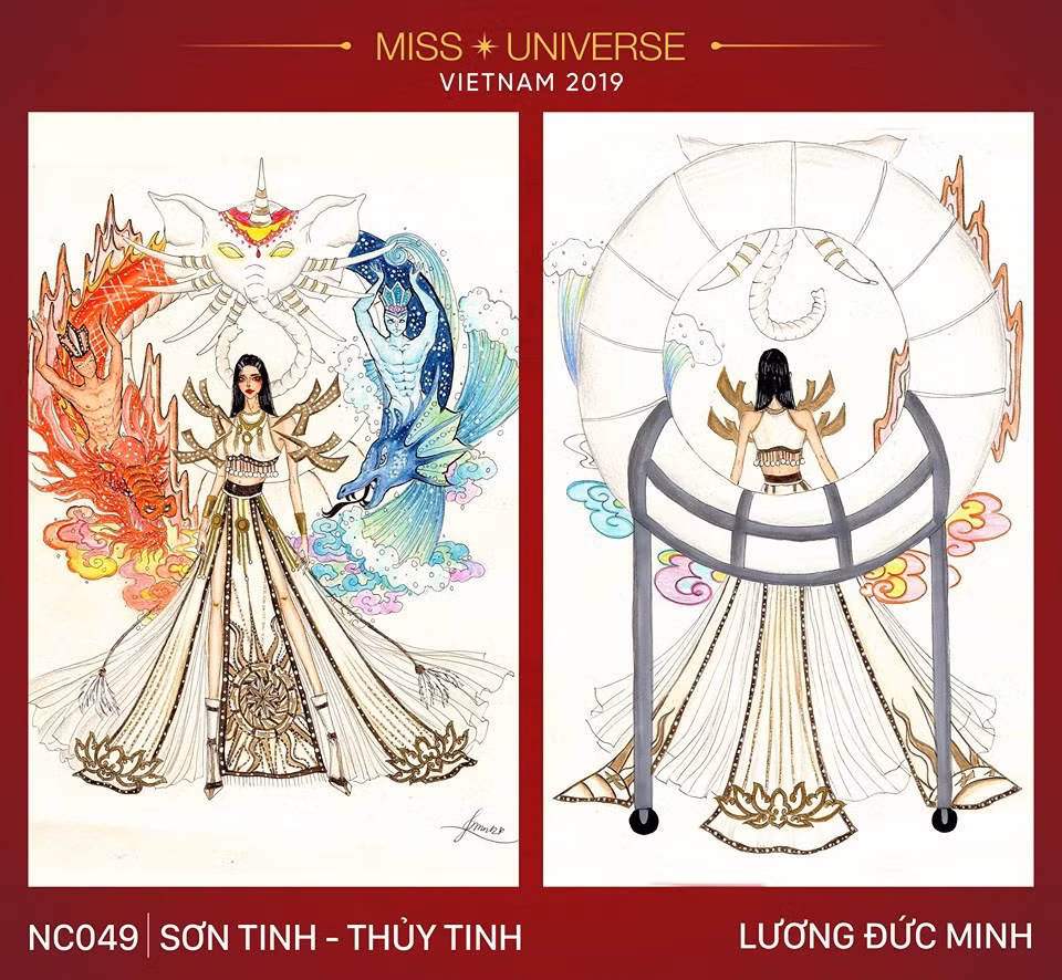 Còn với NTK Lương Đức Minh, anh chàng này lại dẫn chứng từ câu chuyện trong lịch sử của dân tộc để đưa vào bản thiết kế của mình.
