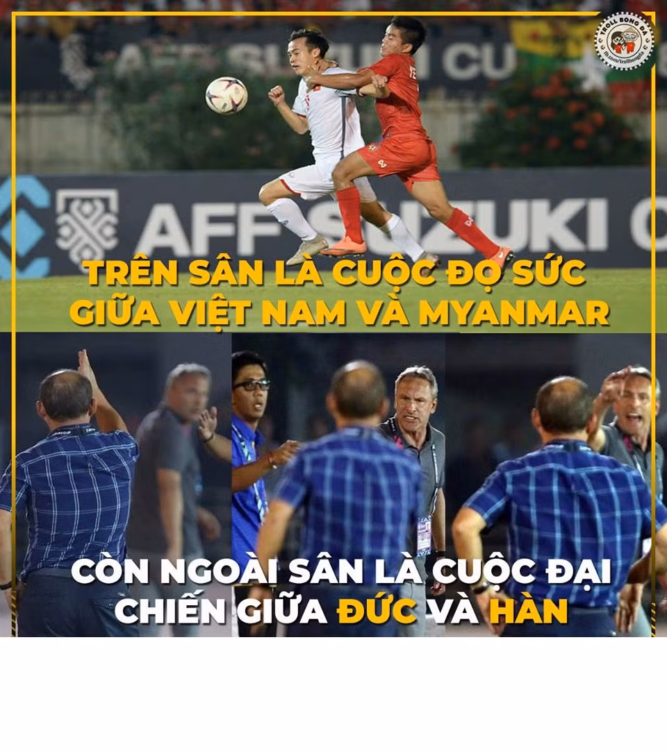 Cuộc đại chiến giữa 2 HLV Đức và Hàn ngoài đường pitch cũng được ống kính máy quay chĩa tới.