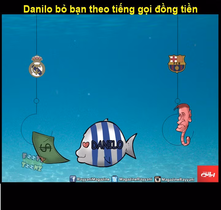 Danilo (Porto) đã đồng ý kí vào bản hợp đồng có giá trị 34 triệu bảng của Real Madrid bất chấp lời chèo kéo của đồng đội tại ĐT Brazil đang thi đấu cho Barca là Neymar Jr.