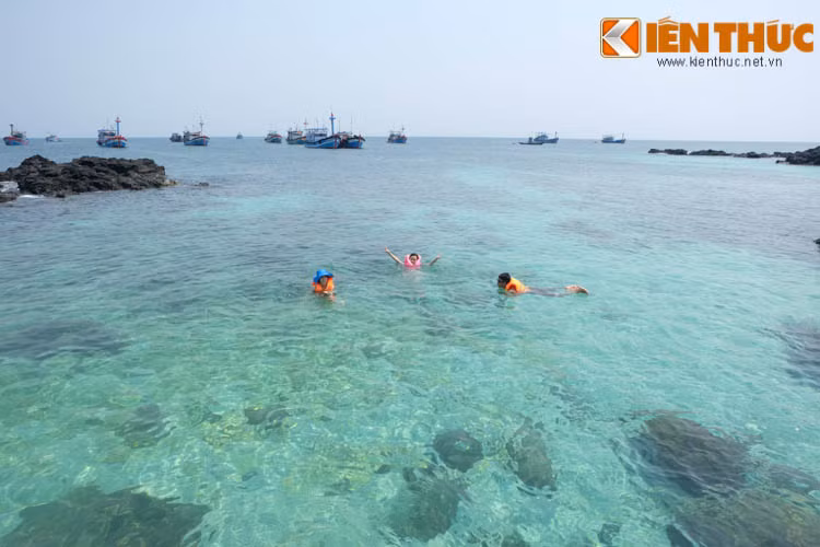  Lý Sơn gồm đảo lớn và đảo nhỏ, đảo nhỏ cách đảo lớn chừng 30 phút đi tàu và nơi đây chẳng khác nào thiên đường với những làn nước trong xanh có thể nhìn tới đáy.