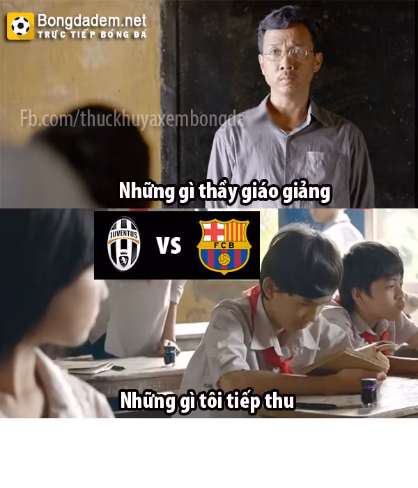 Tình hình của nhiều cô cậu học trò khi lên lớp vào sáng nay sau khi thức nguyên đêm xem trận đấu giữa Juventus và Barca.