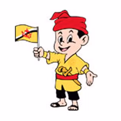 Chú bé Awang Budiman với phong cách ăn mặc đặc trưng của người Brunei là linh vật của SEA Games 20.