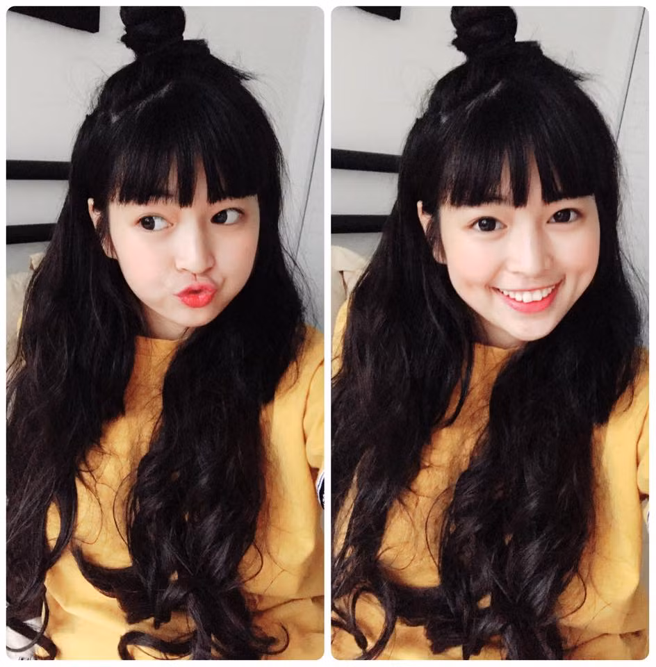 Đôi mắt to, nụ cười tỏa nắng, đôi môi hồng và đặc biệt mà lúm đồng tiền, cô bạn quê Gia Lai này đã gây dựng tên tuổi của mình bằng những bức ảnh "50 sắc thái" trên khuôn mặt.