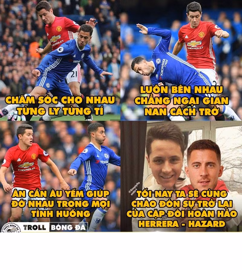Herrera và Hazard là vị trí được nhiều người chú ý nhất trong cuộc đại chiến giữa Chelsea và M.U.