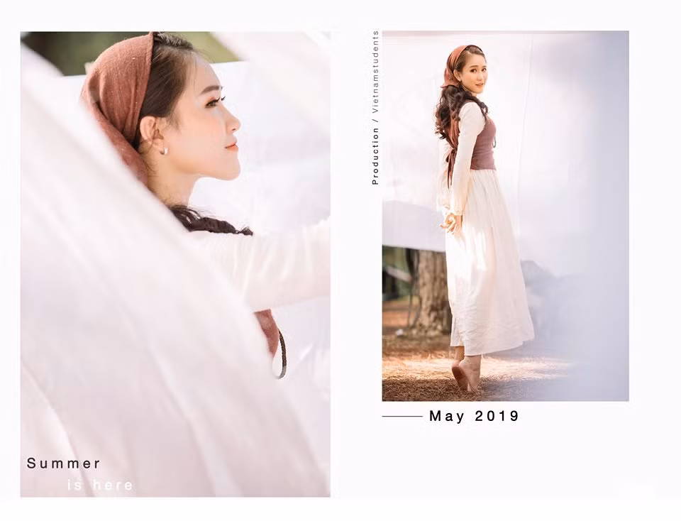 Chọn tông màu nâu sữa cho cả buổi chụp hình, bộ ảnh hóa thân thành cô gái Hà Lan đem lại cảm giác ngọt ngào, nhẹ nhàng, lãng mạn, kéo về một không gian Tây Âu đẹp mê hoặc lòng người.