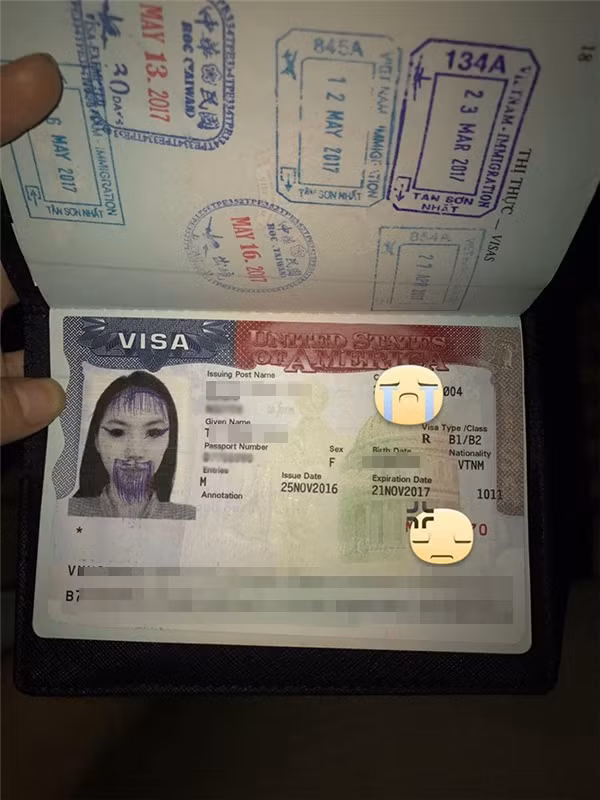 Nếu chỉ bị vẽ bậy vào hộ chiếu lúc đang ở Việt Nam thì hoàn toàn có thể đi làm lại. Tuy nhiên cô gái trẻ này đang trên đường ra sân bay để về Việt Nam từ chuyến đi Hàn Quốc của mình.