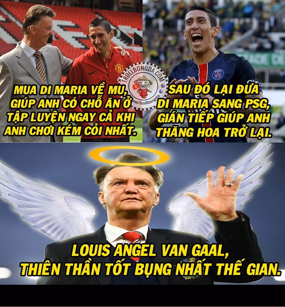 BHL cũng như NHM của PSG rất cám ơn Louis Van Gaal, chính vị HLV này đã cứu vớt "thiên thần" Di Maria của họ.