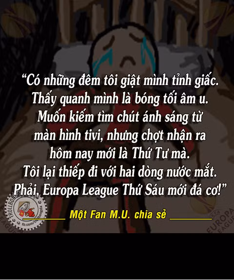 Nỗi lòng của CĐV Man United mỗi khi nhạc hiệu của UEFA Champions League vang lên.
