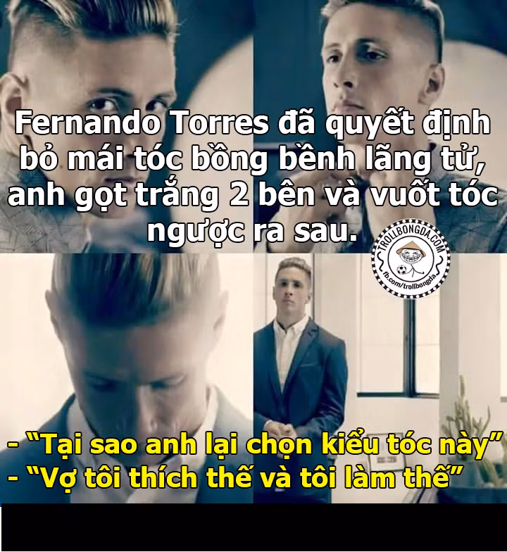 Vì chiều vợ nên Torres đã thay đổi hình tượng của mình.