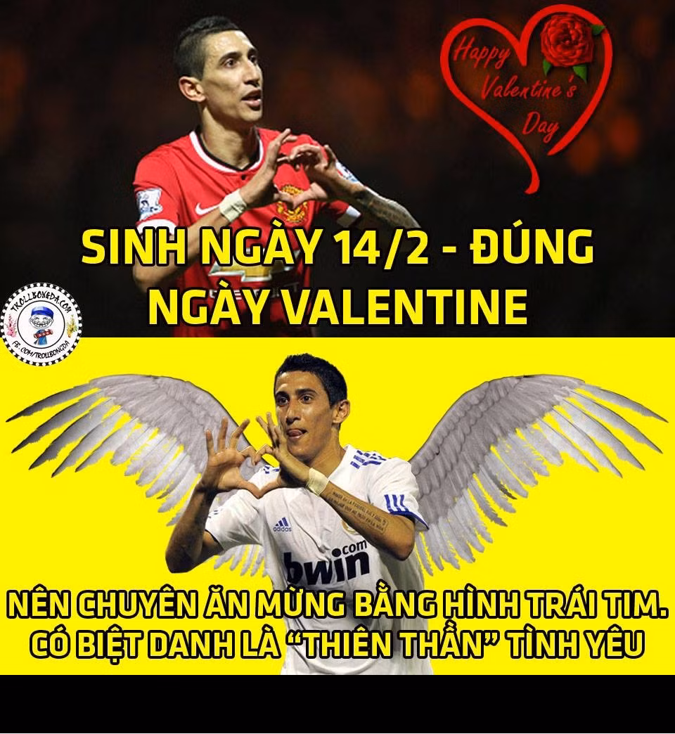 Cầu thủ được nhiều người tặng quà nhất trong dịp Valentine không ai khác chính là "thiên thần" Angle Di Maria.
