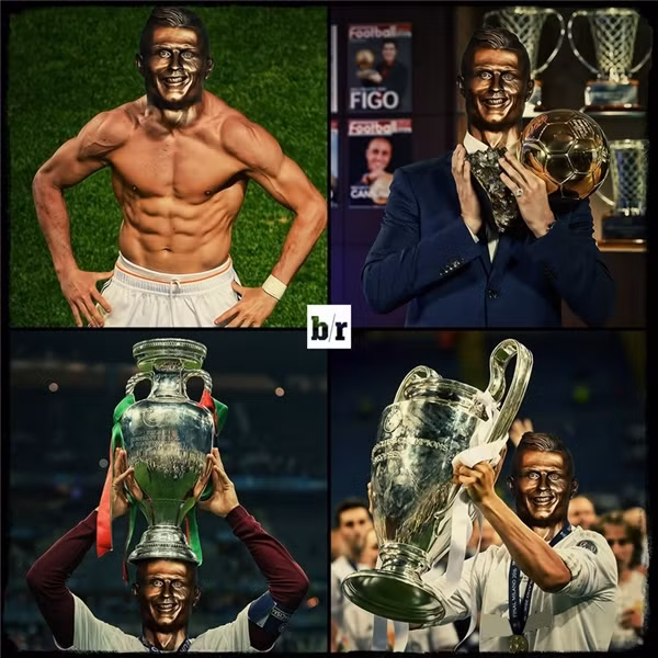 Giây phút vinh quang của Cristiano Ronaldo trong năm 2016 đã bị lu mờ bởi khuôn mặt tệ hại từ bức tượng chân dung anh ở quê nhà.