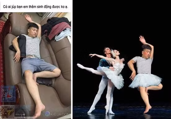 Dáng ngủ bá đạo và không phải ở biển xanh mà là trên sân khấu ba-le.