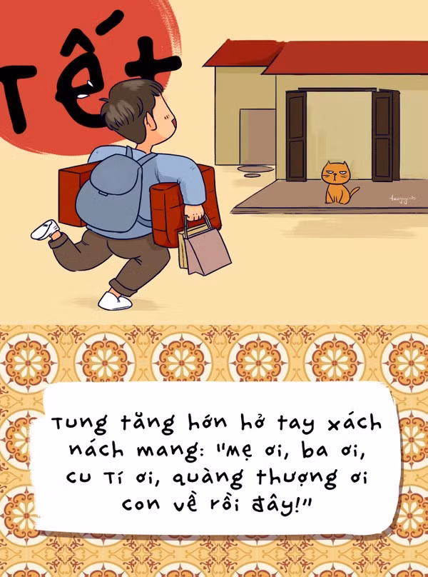 Tết đến rồi, tạm gác mọi bồn bề trở về bên gia đình dấu yêu thôi! Nhà là nơi cứ rộn ràng làm say mê người khác và "về quê ăn Tết" là điều ai cũng muốn làm.