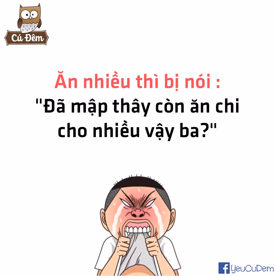 Nhưng tới khi ăn nhiều những người mập sẽ phải nhận rất nhiều lời "gièm pha" của mọi người xung quanh, điển hình như: "Đã mập rồi còn ăn lắm, cái gì cũng có thể cho vào miệng được".