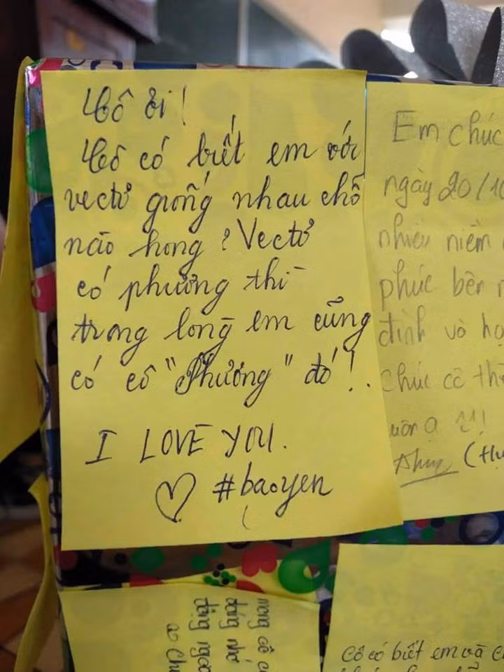 "Người giáo viên còn mong đợi gì hơn khi được học sinh thương yêu, quý mến. Chị mình là giáo viên nên thi thoảng cũng được mấy em học sinh "thả thính" kiểu này và mỗi lần đọc xong mình đều ôm bụng cười và thấy quá đáng yêu" nickname Bình An chia sẻ.