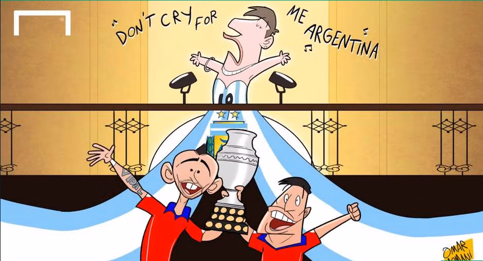 “Đừng khóc cho tôi, Argentina”, Messi cất lời ca nổi tiếng sau khi thua trong trận chung kết Copa America 2015 trước chủ nhà Chile.