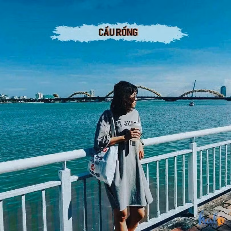 Cầu Rồng là biểu tượng của thành phố Đà Nẵng nếu đến đây mà không có bức ảnh sống ảo với địa điểm này quả là phí hoài.