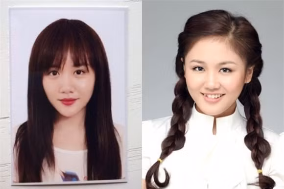 Ảnh thẻ của Văn Mai Hương có vẻ đã chỉnh sửa quá đà với chiếc cằm nhọn và lối trang điểm đậm.