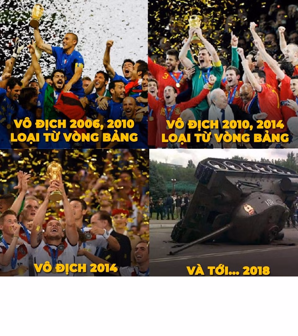 Đức là ĐKVĐ World Cup thứ 3 liên tiếp không thể vượt qua vòng bảng sau Italia năm 2010 và Tây Ban Nha năm 2014.
