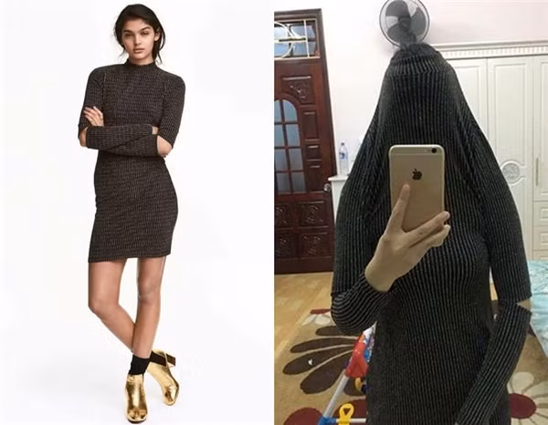 Muốn mặc được chiếc váy này chắc chắn nữ chủ nhân của bức ảnh trên phải đi sửa lại rất nhiều.