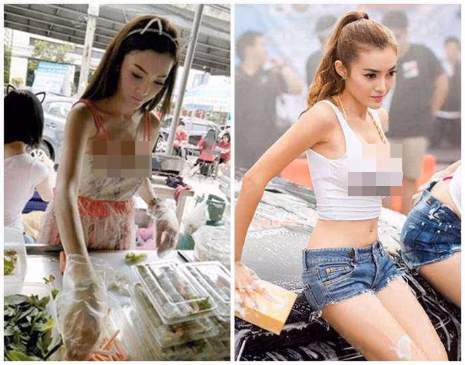 Trước đó, trên các trang MXH dân mạng chia sẻ rầm rộ hình ảnh về các bà chủ cửa hàng bán đồ ăn nước này khoe da thịt hết sức có thể.