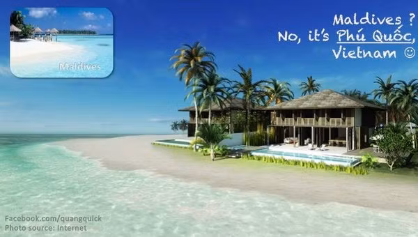 Phú Quốc có nước biển xanh và đẹp chẳng thua kém thiên đường du lịch Maldives.