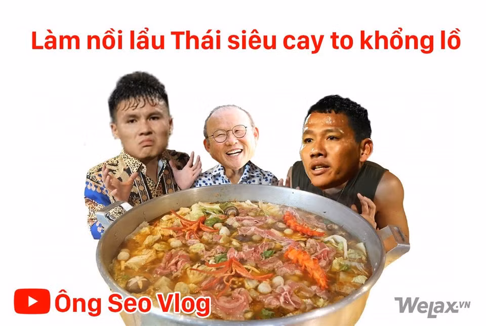Nồi lẩu Thái khổng lồ được "Ông Park Vê Lốc" thực hiện đầy đủ gia vị từ chua, cay, mặn, ngọt đủ cả.