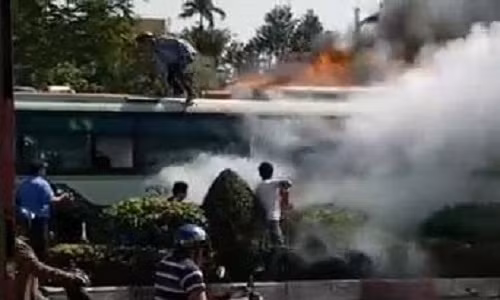 Phát hiện vụ cháy, người dân sống gần đó cầm nhiều bình chữa cháy, leo lên mui xe dập tắt hoàn toàn đám cháy trước khi lửa lan rộng. Ảnh cắt clip.