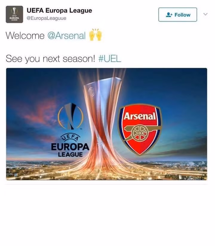 Dân mạng đã nhanh tay chế ảnh chào đón Arsenal tới dự cúp C2 sau rất nhiều năm mong chờ.