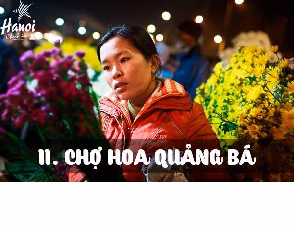 Với những bạn trẻ yêu hoa thì đi chợ hoa Quảng Bá tờ mờ sáng là một niềm vui. Không chỉ được chứng kiến muôn vàn loài hoa tươi đẹp mà ở đó, bạn còn có thể ngắm sự tấp nập mưu sinh của người Hà Nội.