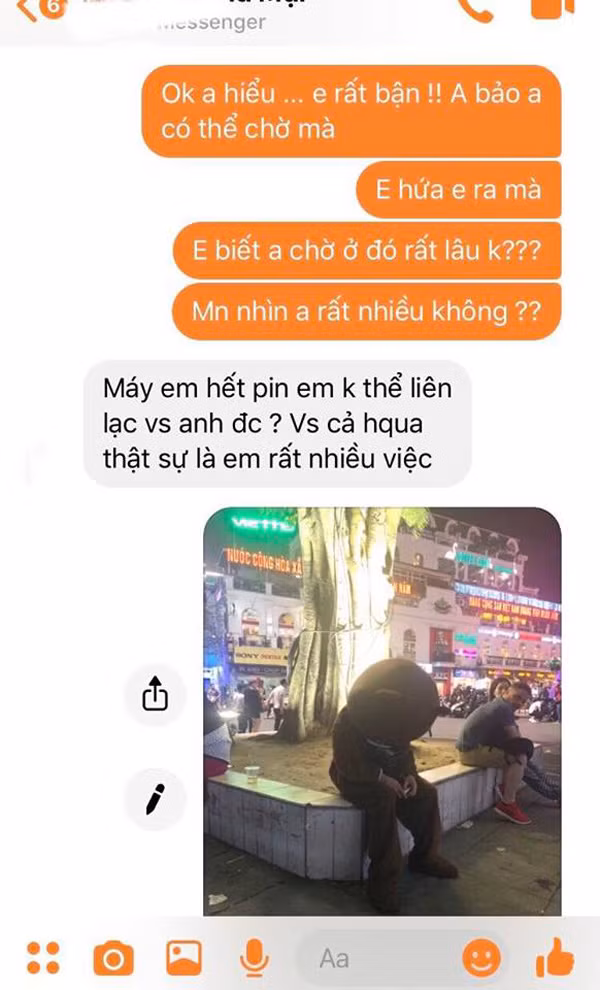 Sau khi bị dân mạng chụp lại, chính nhân vật chính cũng đăng tải những dòng tin nhắn của mình với bạn gái.
