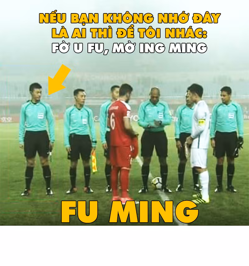 Trước trận đấu, nhiều NHM nhận ra hung thần của ĐT Việt Nam đó là trọng tài người Trung Quốc Fu Ming. Nhưng rất may, người đàn ông này chỉ làm nhiệm vụ giám sát trận đấu.