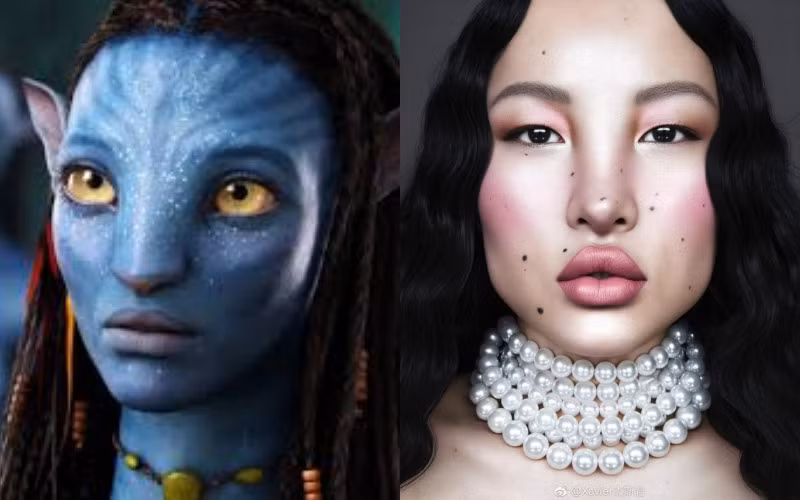 Dan mang phat sot voi nguoi mau Tay Tang co ve dep cua “Avatar”