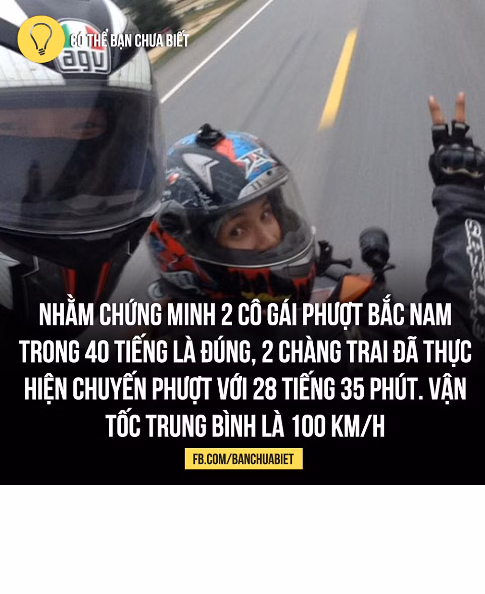 Ngay sau khi topic của chàng trai có tên Lâm Đại Vũ được chia sẻ, rất nhiều ý kiến trái chiều đã được các cư dân mạng đưa ra. Họ cho rằng tính khả thi của hành trình phượt nói trên là vô cùng khó. Cụ thể thành viên có nickname Stuantran chia sẻ: “Quảng đường 1850km chỉ mẩt 28 giờ 35 phút ( nhưng trừ thời gian ngủ, nghỉ, ghé người thân uống bia và sửa xe chỉ còn 24 tiếng ) đạt tốc độ trung bình hơn hơn 100 km/1h. Theo cá nhân tôi là không tin có thể thực hiện được ... Trừ khi 2 người này có CSGT dọn đường và quảng đường này không hề có đèo núi hoặc là trên quảng đường này kg có bất cứ ai tham gia lưu thông”. Ảnh: Facebook.